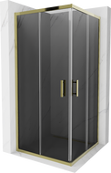 Mexen Rio Square Shower Enclosure 90 x 90 cm, Graphite, Gold - 860-090-090-50-40