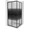 Mexen Rio square shower cabin 90 x 90 cm, black stripes, black - 860-090-090-70-20