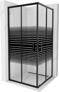 Mexen Rio square shower cubicle 90 x 90 cm, Stripes, Black - 860-090-090-70-20