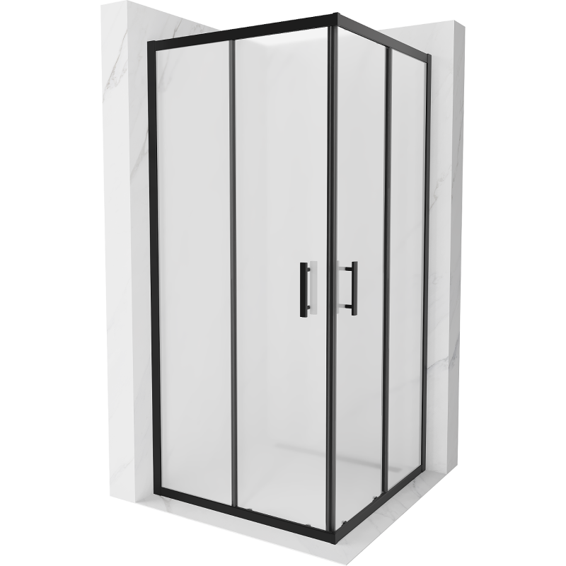 Mexen Rio square shower enclosure 90 x 90 cm, frosted, black - 860-090-090-70-30