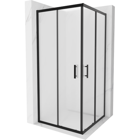 Mexen Rio square shower cabin 90 x 90 cm, frost, black - 860-090-090-70-30