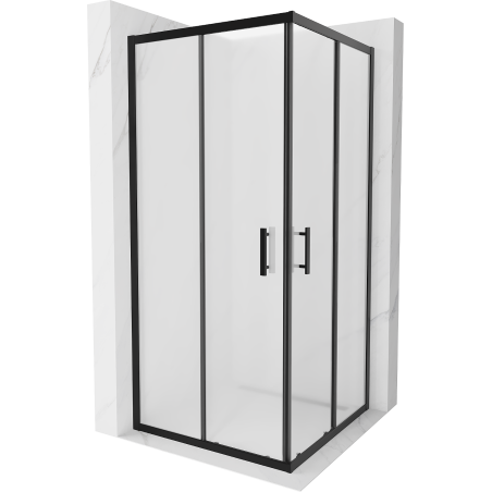 Mexen Rio square shower enclosure 90 x 90 cm, frosted, black - 860-090-090-70-30