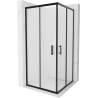 Mexen Rio square shower cubicle 90 x 90 cm, Frosted, Black - 860-090-090-70-30