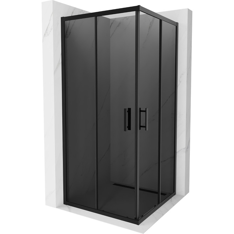 Mexen Rio 90 x 90 cm Square Shower Enclosure, Graphite, Black - 860-090-090-70-40