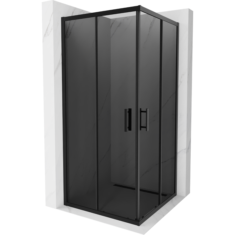 Mexen Rio square shower cabin 90 x 90 cm, graphite, black - 860-090-090-70-40