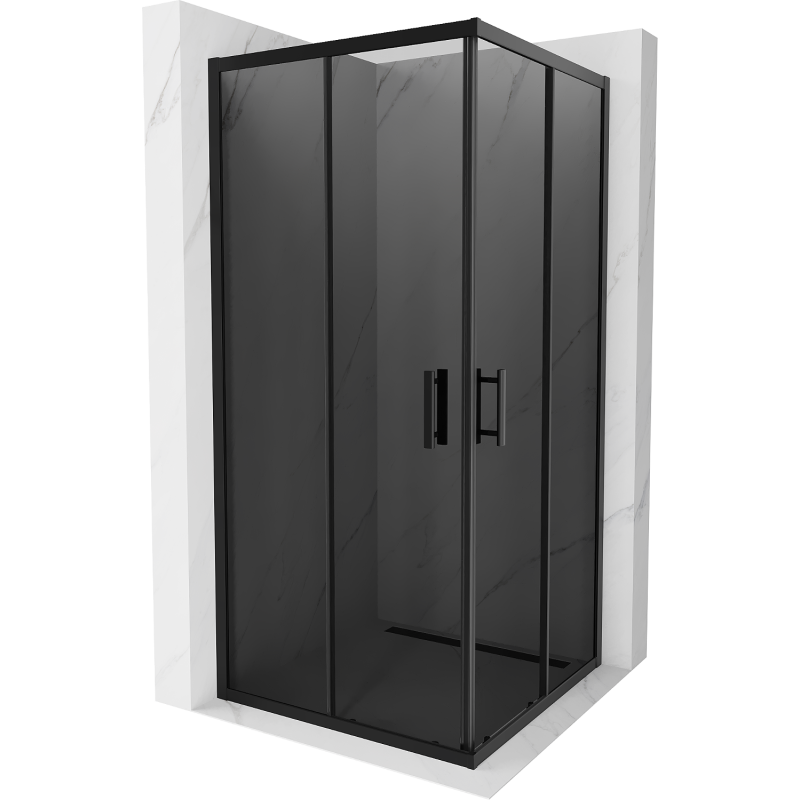 Mexen Rio square shower cubicle 90 x 90 cm, Graphite, Black - 860-090-090-70-40