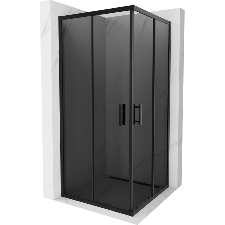 Mexen Rio square shower cabin 90 x 90 cm, graphite, black - 860-090-090-70-40