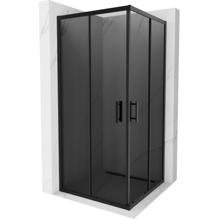 Mexen Rio square shower cubicle 90 x 90 cm, Graphite, Black - 860-090-090-70-40