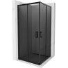 Mexen Rio square shower cabin 90 x 90 cm, graphite, black - 860-090-090-70-40