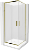 Mexen Rio square shower cubicle 80 x 80 cm, Frosted, Gold + shower tray Rio, White - 860-080-080-50-30-4510