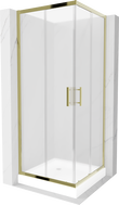 Mexen Rio square shower enclosure 80 x 80 cm, frost, gold + shower tray, white - 860-080-080-50-30-4510
