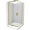 Mexen Rio square shower cabin 90 x 90 cm, transparent, gold + tray, white - 860-090-090-50-00-4510