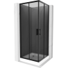 Mexen Rio square shower cabin 80 x 80 cm, graphite, black + Rio tray, white - 860-080-080-70-40-4510