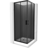 Mexen Rio square shower cabin 80 x 80 cm, graphite, black + tray, white - 860-080-080-70-40-4510
