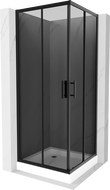 Mexen Rio square shower cubicle 80 x 80 cm, Graphite, Black + shower tray Rio, White - 860-080-080-70-40-4510
