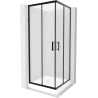 Mexen Rio square shower cubicle 80 x 80 cm, Frosted, Black + shower tray Rio, White - 860-080-080-70-30-4510