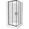 Mexen Rio Square Shower Enclosure 80 x 80 cm, Frosted, Black + Rio Tray, White - 860-080-080-70-30-4510