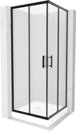 Mexen Rio square shower cabin 80 x 80 cm, frost, black + shower tray, white - 860-080-080-70-30-4510