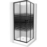 Mexen Rio square shower cabin 80 x 80 cm, black stripes, black + Rio shower tray, white - 860-080-080-70-20-4510