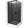 Mexen Rio square shower cubicle 90 x 90 cm, Graphite, Black + shower tray Rio, White - 860-090-090-70-40-4510