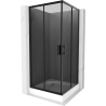 Mexen Rio square shower enclosure 90 x 90 cm, graphite, black + tray, white - 860-090-090-70-40-4510