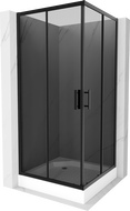 Mexen Rio square shower cubicle 90 x 90 cm, Graphite, Black + shower tray Rio, White - 860-090-090-70-40-4510
