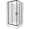Mexen Rio square shower cubicle 90 x 90 cm, Frosted, Black + shower tray Rio, White - 860-090-090-70-30-4510
