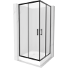Mexen Rio Square Shower Enclosure 90 x 90 cm, Frosted, Black + Rio Shower Tray, White - 860-090-090-70-30-4510