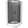 Mexen Rio semi-circular shower cabin 90 x 90 cm, graphite, black + shower tray, white - 863-090-090-70-40-4710