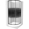 Mexen Rio Semi-circular shower cabin 80 x 80 cm, black stripes, black + tray, white - 863-080-080-70-20-4710