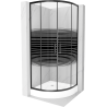 Mexen Rio semi-circular shower cabin 90 x 90 cm, black stripes, black + Rio tray, white - 863-090-090-70-20-4710