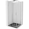 Mexen Rio square shower cubicle 80 x 80 cm, Transparent, Chrome + shower tray Flat, Black - 860-080-080-01-00-4070