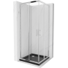 Mexen Rio square shower enclosure 80 x 80 cm, transparent, chrome + Flat tray, black - 860-080-080-01-00-4070