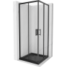 Mexen Rio square shower cubicle 80 x 80 cm, Transparent, Black + shower tray Flat, Black - 860-080-080-70-00-4070B