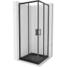 Mexen Rio square shower cubicle 90 x 90 cm, Transparent, Black + shower tray Flat, Black - 860-090-090-70-00-4070B