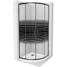 Mexen Rio semi-circular shower cabin 90 x 90 cm, black stripes, black + Flat tray, white - 863-090-090-70-20-4110B