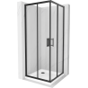 Mexen Rio square shower cabin 70 x 70 cm, transparent, black + Flat tray, white - 860-070-070-70-00-4010B