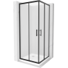 Mexen Rio square shower cubicle 90 x 90 cm, Frosted, Black + shower tray Flat, White - 860-090-090-70-30-4010B