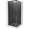 Mexen Rio square shower cabin 70 x 70 cm, graphite, black + Flat shower tray, white - 860-070-070-70-40-4010B