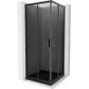 Mexen Rio square shower cabin 80 x 80 cm, graphite, black + Flat shower tray, black - 860-080-080-70-40-4070B