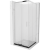 Mexen Rio square shower cabin 70 x 70 cm, frosted, chrome + Flat tray, black - 860-070-070-01-30-4070