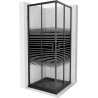 Mexen Rio square shower enclosure 70 x 70 cm, black stripes, black + Flat tray, black - 860-070-070-70-20-4070B