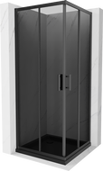 Mexen Rio square shower cubicle 70 x 70 cm, Graphite, Black + shower tray Flat, Black - 860-070-070-70-40-4070B