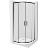 Mexen Rio semi-circular shower cabin 80 x 80 cm, frost, black + Flat tray, white - 863-080-080-70-30-4110B