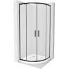 Mexen Rio Shower Cabin Curved 80 x 80 cm, Frosted, Black + Flat Tray, White - 863-080-080-70-30-4110B