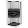Mexen Rio semicircular shower cabin 80 x 80 cm, black stripes, black + Flat tray, black - 863-080-080-70-20-4170B