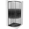 Mexen Rio shower cabin semi-circular 80 x 80 cm, stripes, black + Flat shower tray, black - 863-080-080-70-20-4170B