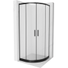 Mexen Rio semi-circular shower cabin 80 x 80 cm, frost, black + Flat tray, black - 863-080-080-70-30-4170B