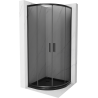 Mexen Rio Semi-Circular Shower Cabin 80 x 80 cm, Graphite, Black + Flat Tray, Black 863-080-080-70-40-4170B
