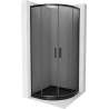 Mexen Rio semicircular shower cabin 80 x 80 cm, graphite, black + Flat tray, black 863-080-080-70-40-4170B